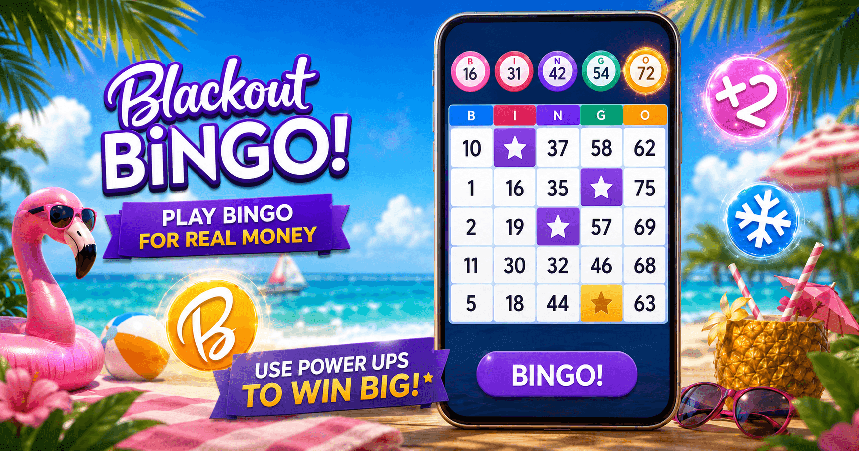 Tropical bingo fun at the beach
